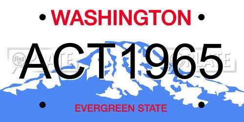 ACT1965 Washington License Plate
