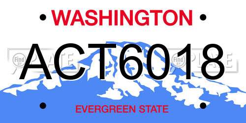 ACT6018 Washington License Plate