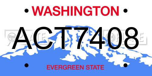 ACT7408 Washington License Plate