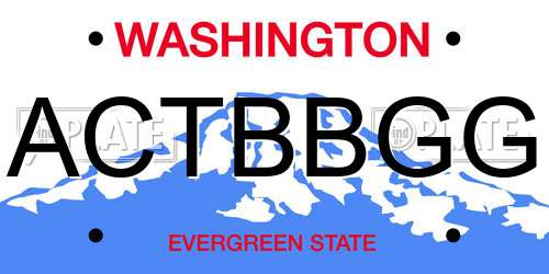 ACTBBGG Washington License Plate