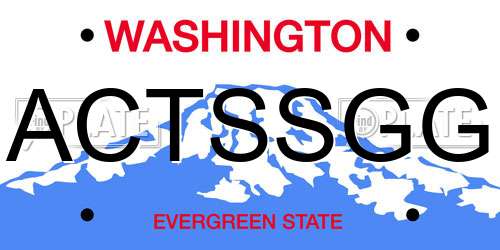 ACTSSGG Washington License Plate