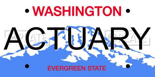 ACTUARY Washington License Plate