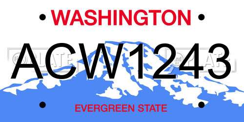ACW1243 Washington License Plate