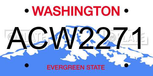 ACW2271 Washington License Plate
