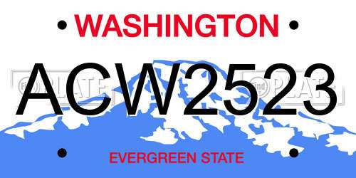 ACW2523 Washington License Plate