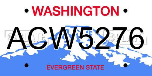 ACW5276 Washington License Plate