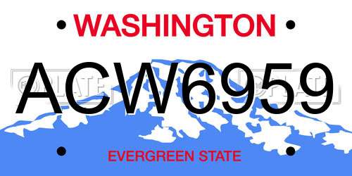 ACW6959 Washington License Plate