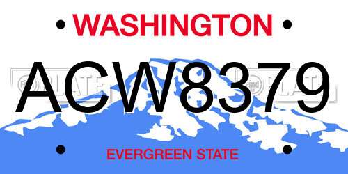 ACW8379 Washington License Plate