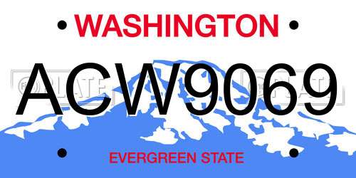 ACW9069 Washington License Plate