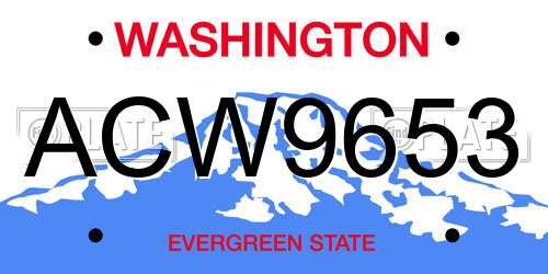 ACW9653 Washington License Plate
