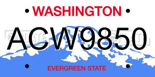 ACW9850 Washington License Plate