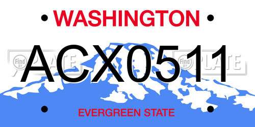 ACX0511 Washington License Plate