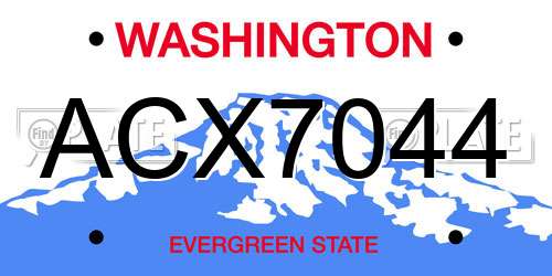 ACX7044 Washington License Plate