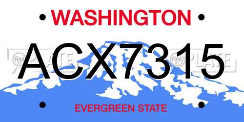 ACX7315 Washington License Plate