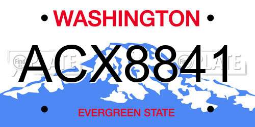 ACX8841 Washington License Plate