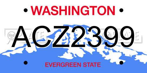 ACZ2399 Washington License Plate