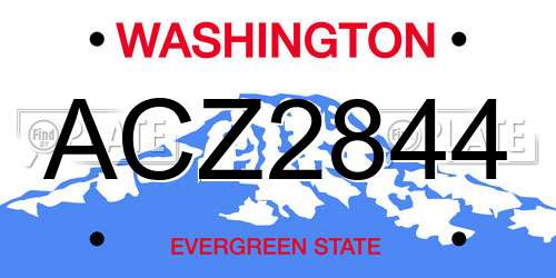 ACZ2844 Washington License Plate