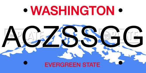 ACZSSGG Washington License Plate