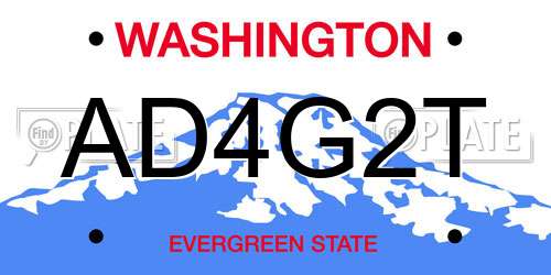 AD4G2T Washington License Plate