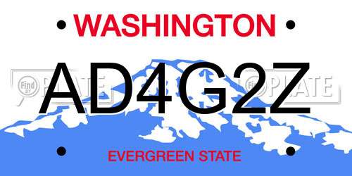 AD4G2Z Washington License Plate