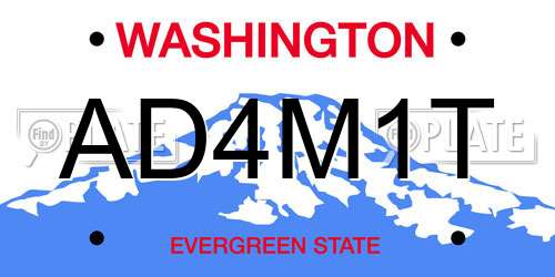 AD4M1T Washington License Plate
