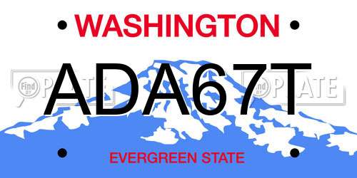 ADA67T Washington License Plate