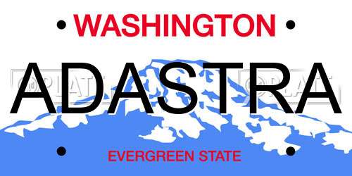 ADASTRA Washington License Plate