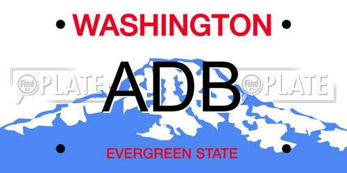 ADB Washington License Plate