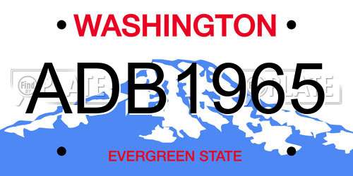 ADB1965 Washington License Plate