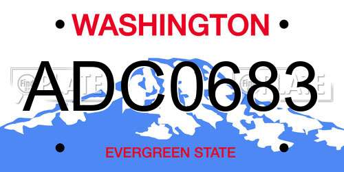 ADC0683 Washington License Plate