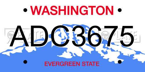 ADC3675 Washington License Plate