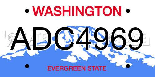 ADC4969 Washington License Plate