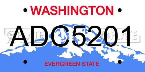 ADC5201 Washington License Plate