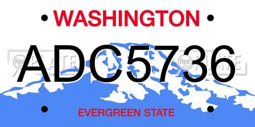 ADC5736 Washington License Plate