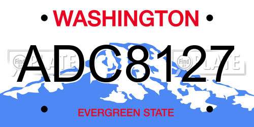ADC8127 Washington License Plate