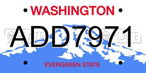 ADD7971 Washington License Plate