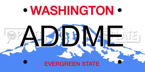 ADDME Washington License Plate