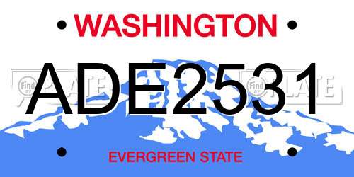 ADE2531 Washington License Plate