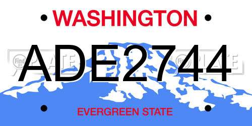 ADE2744 Washington License Plate