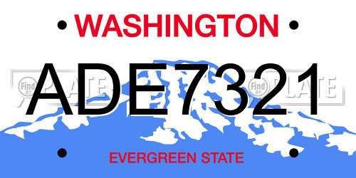 ADE7321 Washington License Plate