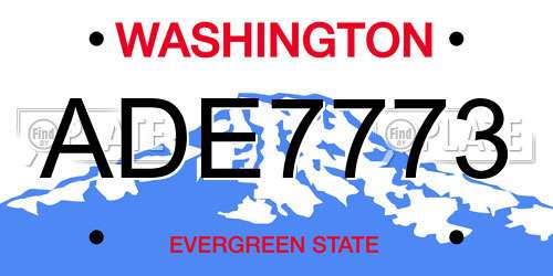 ADE7773 Washington License Plate