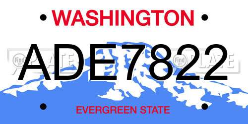 ADE7822 Washington License Plate