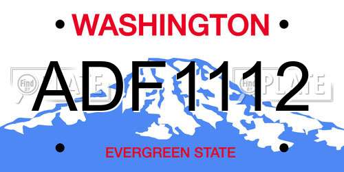 ADF1112 Washington License Plate