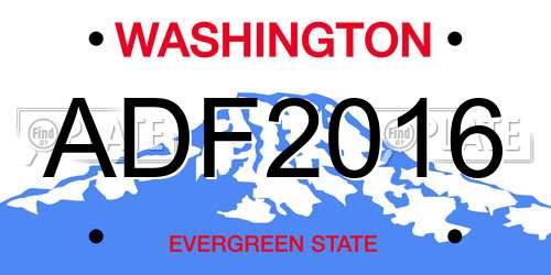 ADF2016 Washington License Plate