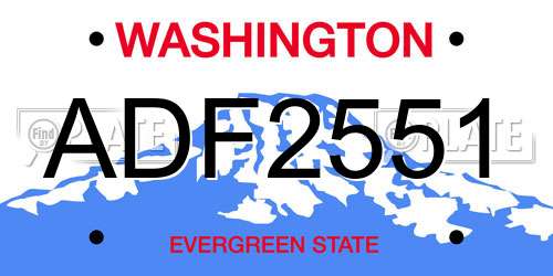 ADF2551 Washington License Plate