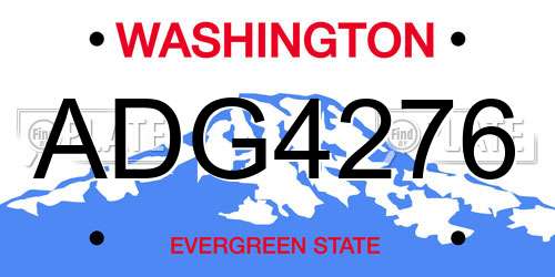 ADG4276 Washington License Plate