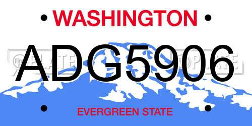 ADG5906 Washington License Plate