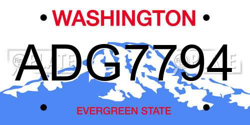 ADG7794 Washington License Plate