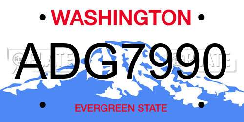 ADG7990 Washington License Plate