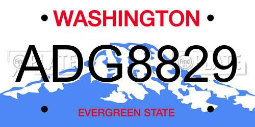 ADG8829 Washington License Plate